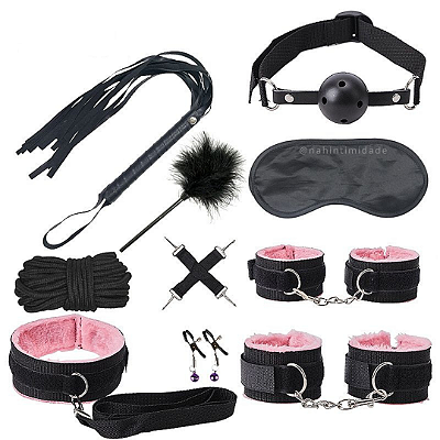 Kit Sado Black Wolf - Preto e Rosa