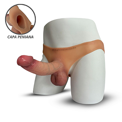 Capa Peniana Com Aumento com Cinta em Silicone - 19,5x5cm