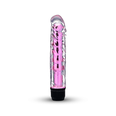 Vibrador Personal com Capa Formato de Glande Macia em Jelly - À Pilhas