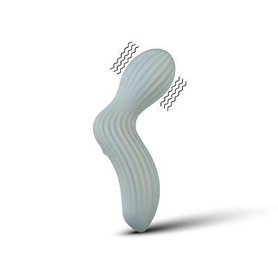 Massageador Tipo Varinha Mágica em Silicone Líquido Texturizado - Recarregável - Cor Cinza