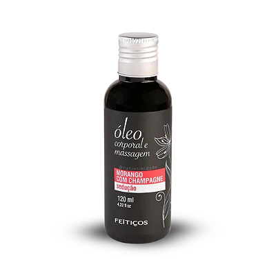 Óleo Corporal e Massagem Aroma Morango com Champanhe - Sedução -120ml