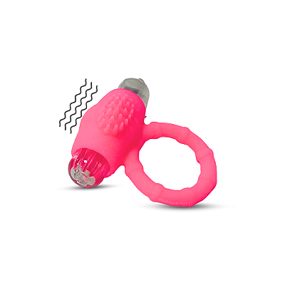 Anel Peniano em Silicone Com Cerdas Massageadoras e Vibro