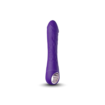 Vibrador Personal em Silicone com Glande e Veias - 10 Vibrações - Recarregável