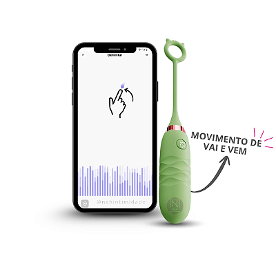 Cat Bullet - Vibrador De Ponto G Vai e Vem com APP - Recarregável - Verde