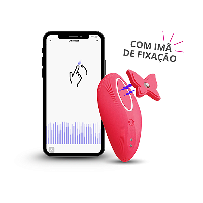 Butterfly - Vibrador de Calcinha com Ímã e Movimento no Clitóris - Controle por APP Recarregável - Pink