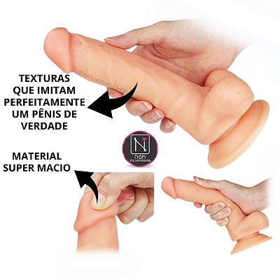 Pênis Realístico em Silicone com Ventosa - 20x4cm - Lovetoy