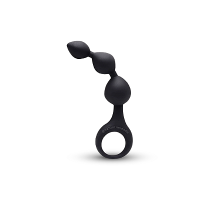 Plug Anal de Silicone com 3 Esferas Gradativas - Preto
