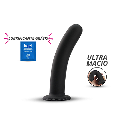 Dildo Soft Line Ponto G ou Próstata - 16x4cm - Preto