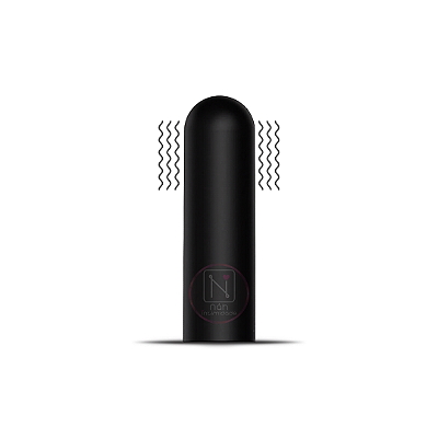 Vibrador Bullet Silicone Aveludado com 10 Vibrações - Recarregável - Preto