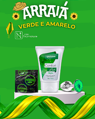 ARRAIÁ VERDE E AMARELO - KIT COOL NEON