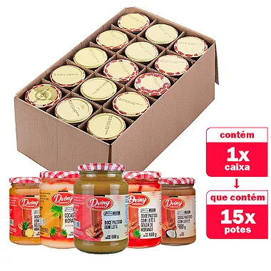 Caixa C/ 15 Doce Pastoso e Cocada 680g - Dviny