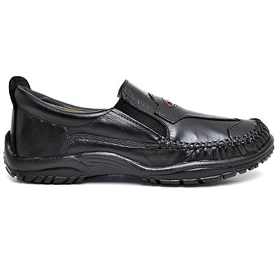 Sapato Masculino Drive Mocassim Em Couro Preto