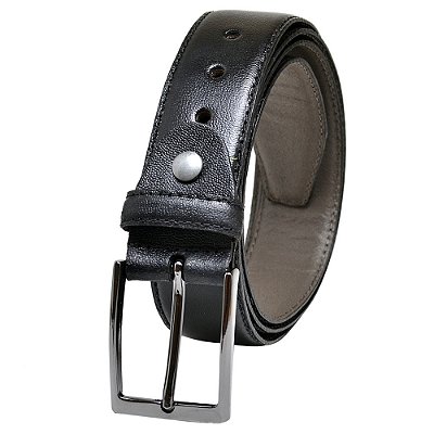 Cinto Couro Legitimo Social Masculino Preto