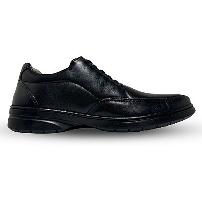 Sapato Social Masculino Conforto Ziper Calce Facil Anatomico Gel Preto