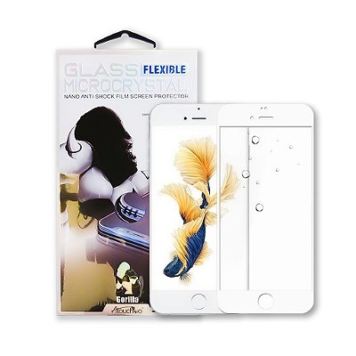 Película de Micro Cristais de Vidro Anti Shock Flexível - iPhone 7 / 8 Branco