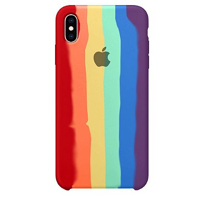 Capinha iPhone XS Max em silicone - Orgulho Arco Íris