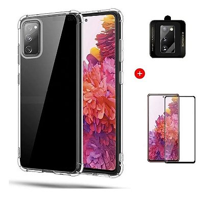 Capa + Pelicula 3d + Película Cam Compatível Galaxy S20 Fe