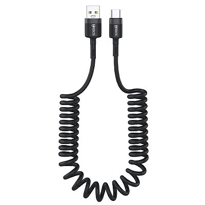 Cabo de Dados USB-C Resistente Espiral 1.6 metros USB 3.0