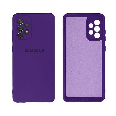 Capinha Galaxy A72 Silicone Aveludado Proteção de Câmera com Relevo