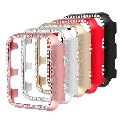 Capa para Apple Watch Case Bumper Strass Glitters Brilhante Diversas Cores