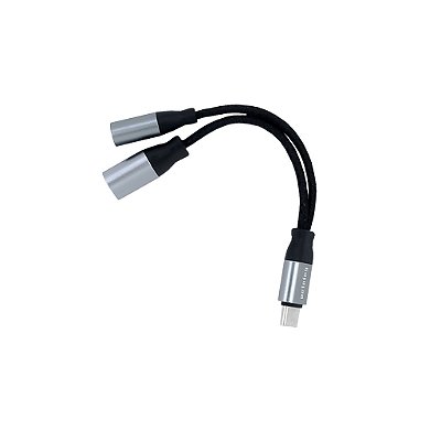 Cabo Adaptador Tipo-C para Tipo-C + Tipo-C Conector Simultâneo de Fones e Carregador