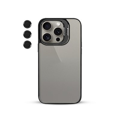 Capinha iPhone 15 Pro Acrílico com Suporte e Protetor De Lente
