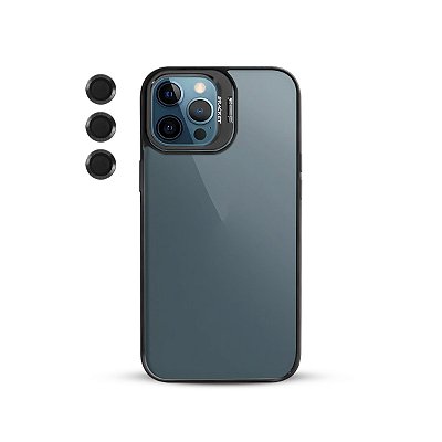 Capinha iPhone 12 Pro Acrílico com Suporte e Protetor De Lente