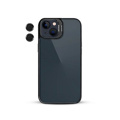 Capinha iPhone 14 Acrílico com Suporte e Protetor De Lente