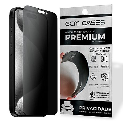 Película Privacidade Fosca Para iPhone 16 Pro Max Feita em Cerâmica 9H Anti-Espionagem