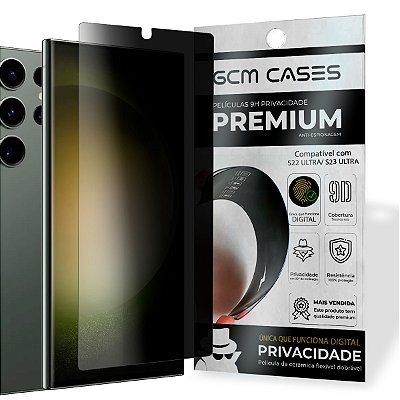 Película para Galaxy S22 Ultra e S23 Ultra Privacidade Fosca Tecnologia Nano Funciona a Digital (biometria)