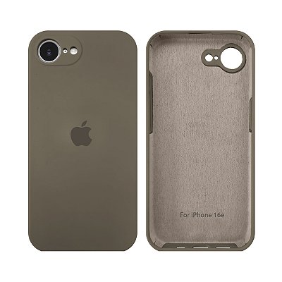 Capinha iPhone 16e Silicone Aveludado com Proteção de Câmera