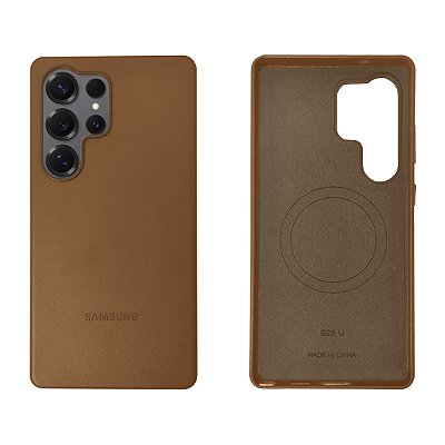 Capinha De Couro Luxo Para Galaxy S25 Ultra Elegante Case Premium
