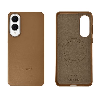 Capinha de Couro Magsafe para Galaxy S25 Edge Luxo Premium