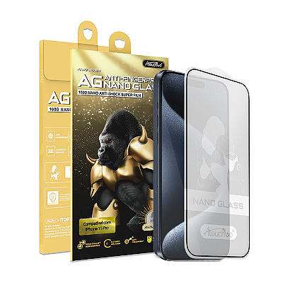 Pelicula para iPhone 15 Pro Atouchbo Zeus Series Nano Fosca