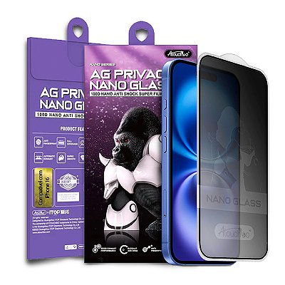 Pelicula para iPhone 16 Atouchbo Nano Series Priva Fosca