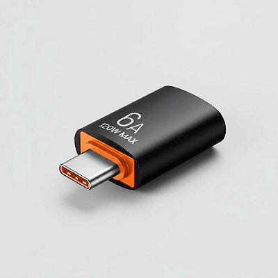 Adaptador OTG Tipo-C Para USB Carga e Dados Fast 120W 6A Max