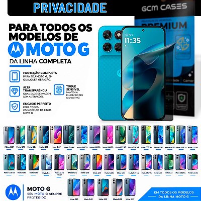 Película Hidrogel para Motorola Linha G Privacidade TPU Flexível Premium