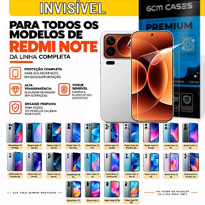 Película Hidrogel para Redmi Note Invisível TPU Flexível Premium