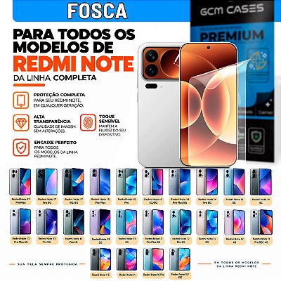 Película Hidrogel para Redmi Note Fosca TPU Flexível Premium