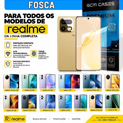 Película Hidrogel para Realme Linha Padrão Fosca TPU Flexível Premium