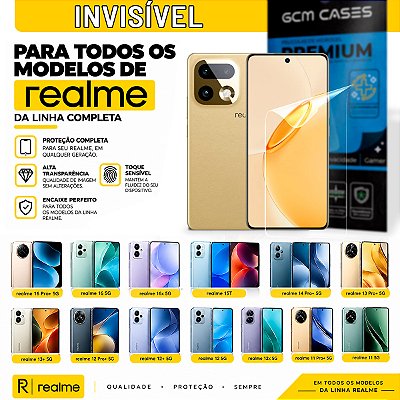 Película Hidrogel para Realme Linha Padrão Invisível TPU Flexível Premium