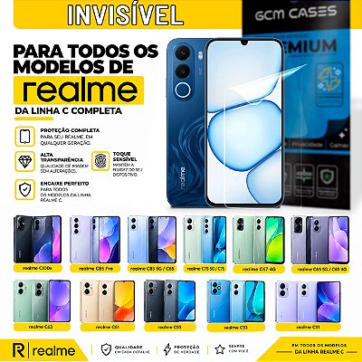 Película Hidrogel para Realme Linha C Series Invisível TPU Flexível Premium