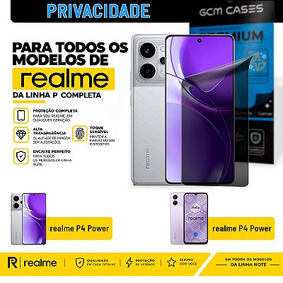 Película Hidrogel para Realme Linha P Series Privacidade TPU Flexível Premium