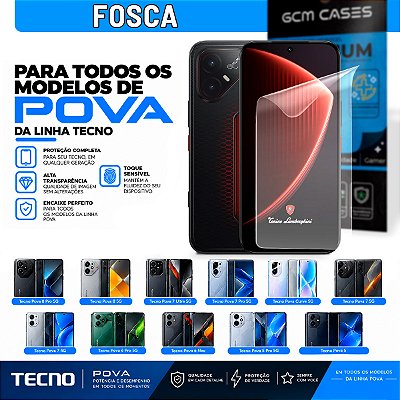 Película Hidrogel para Tecno Linha Pova Series Fosca TPU Flexível Premium