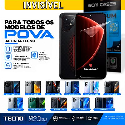 Película Hidrogel para Tecno Linha Pova Series Invisível TPU Flexível Premium