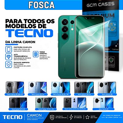 Película Hidrogel para Tecno Linha Camon Series Fosca TPU Flexível Premium