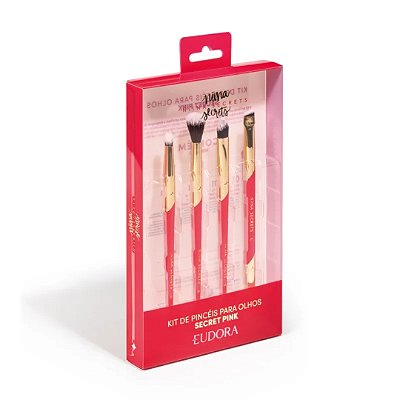Kit Pincéis para Olhos Secret Pink - NIINA SECRETS