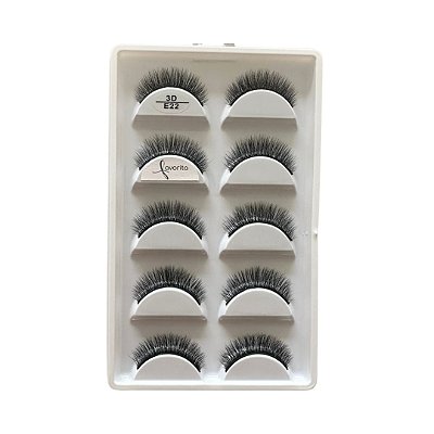 Caixa com 05 Pares de Cílios Postiços 3D E22