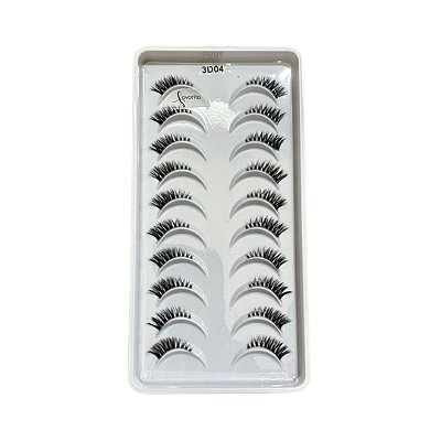 Caixa com 10 Pares de Cílios Postiços 3D 04