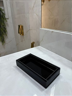BANDEJA DECORATIVA EM VIDRO LATERAL 22X12 - CONSULTAR COR